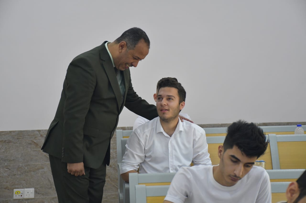 The Honorable President of Anbar University inspects the progress of the final exams for the second semester.