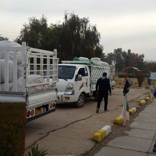 With the beginning of New Year, relief committee in both Anbar and Fallujah University distributed an aid for displaced 
