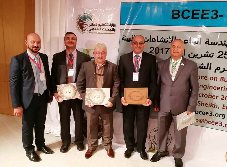 كلية الهندسة/جامعة الأنبار تشارك في المؤتمر الدولي الثالث لهندسة البناء والانشاءات والبيئة المنعقد في مصر