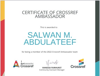 اختيار تدريسي كسفير في مؤسسة  crossref