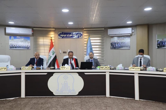 مجلس جامعة الانبار يعقد جلسته الاعتيادية الخامسة ويناقش الموضوعات المدرجة على جدول أعمال الجلسة