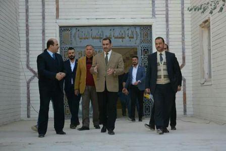 The President of the University visits the Faculty of Engineering and reviews the progress of the reconstruction and rehabilitation of the Civil Engineering Department