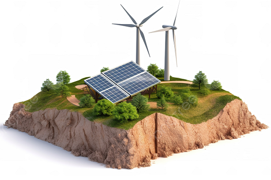 حجم الطاقة المتجددة (الشمسية والرياح ) المتاحة وفق بيانات محطة مركز تنمية حوض اعالي الفرات