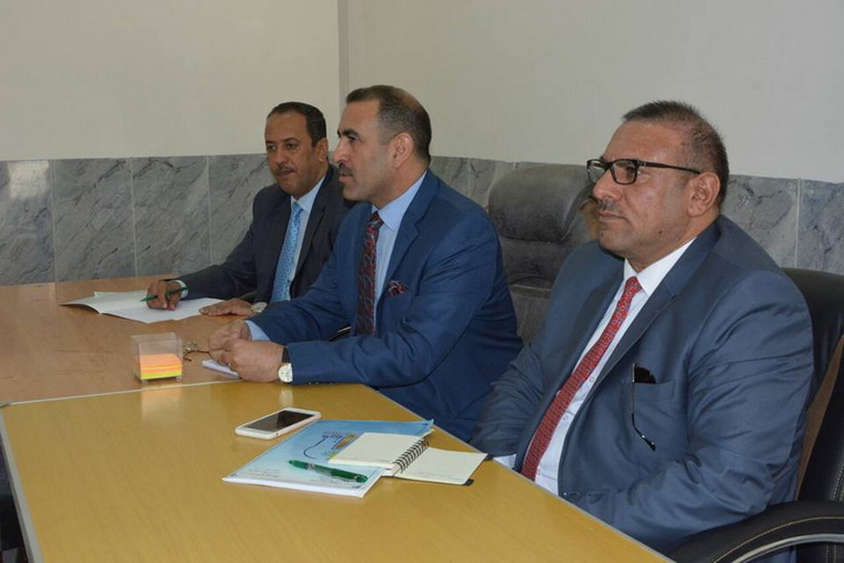 Anbar University Presidents and his Two Assistants Meet the Directors of University Headquarters Departments